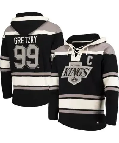 '47 Men's NHL Wayne Gretzky Los Angeles Kings Retired Player Name & Number Lacer Pullover Hoodie