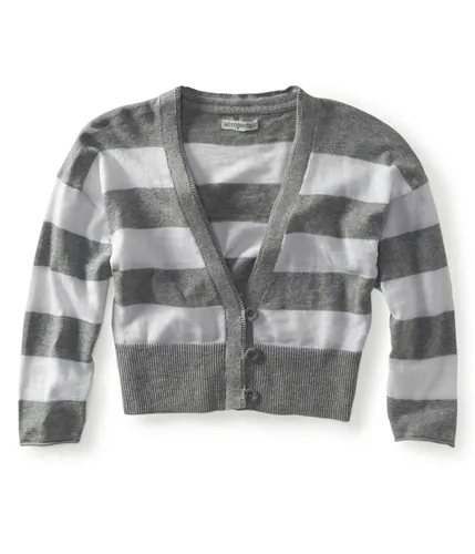 Aeropostale Womens Cropped Stripe Cardigan Sweater