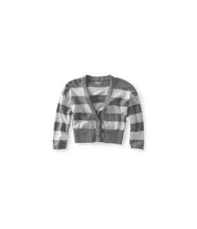 Aeropostale Womens Cropped Stripe Cardigan Sweater