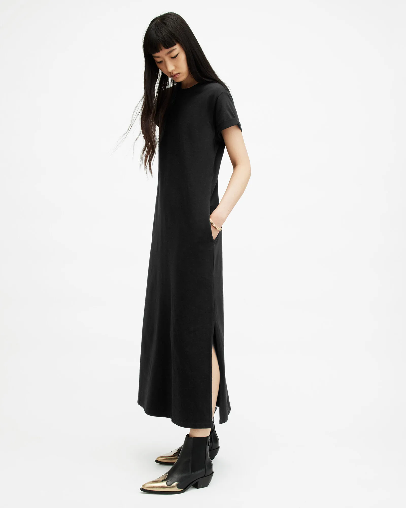 Anna Crew Neck Short Sleeve Maxi Dress