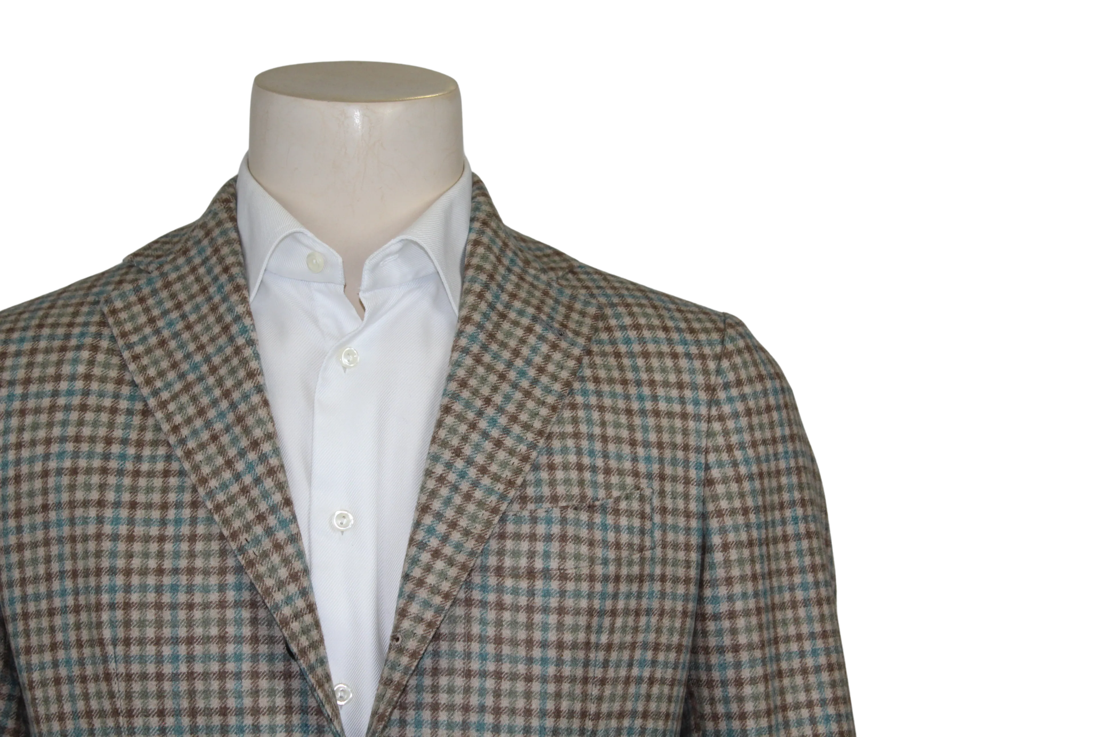 Aquamarine Brown Checkered Sports Jacket