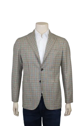 Aquamarine Brown Checkered Sports Jacket