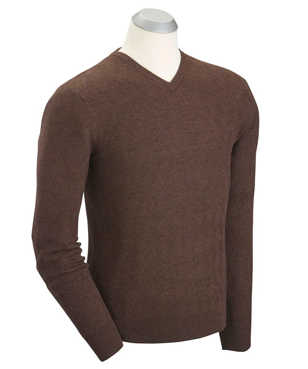 Basketweave V-Neck Sweater