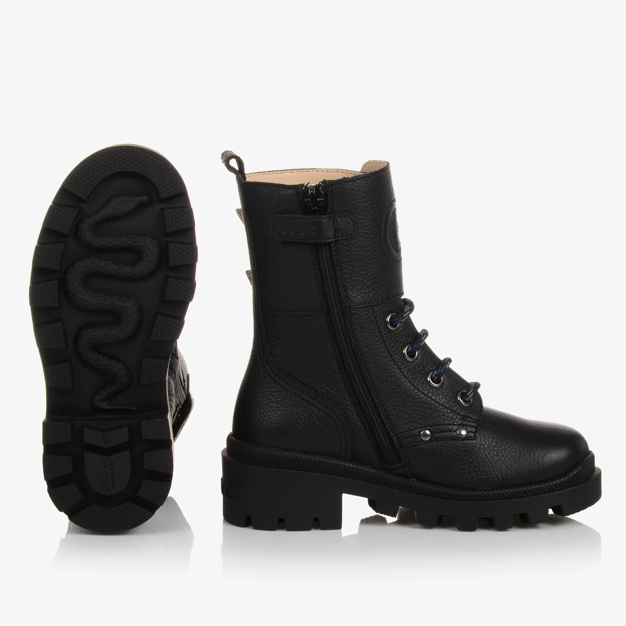 Black Chunky Leather Boots