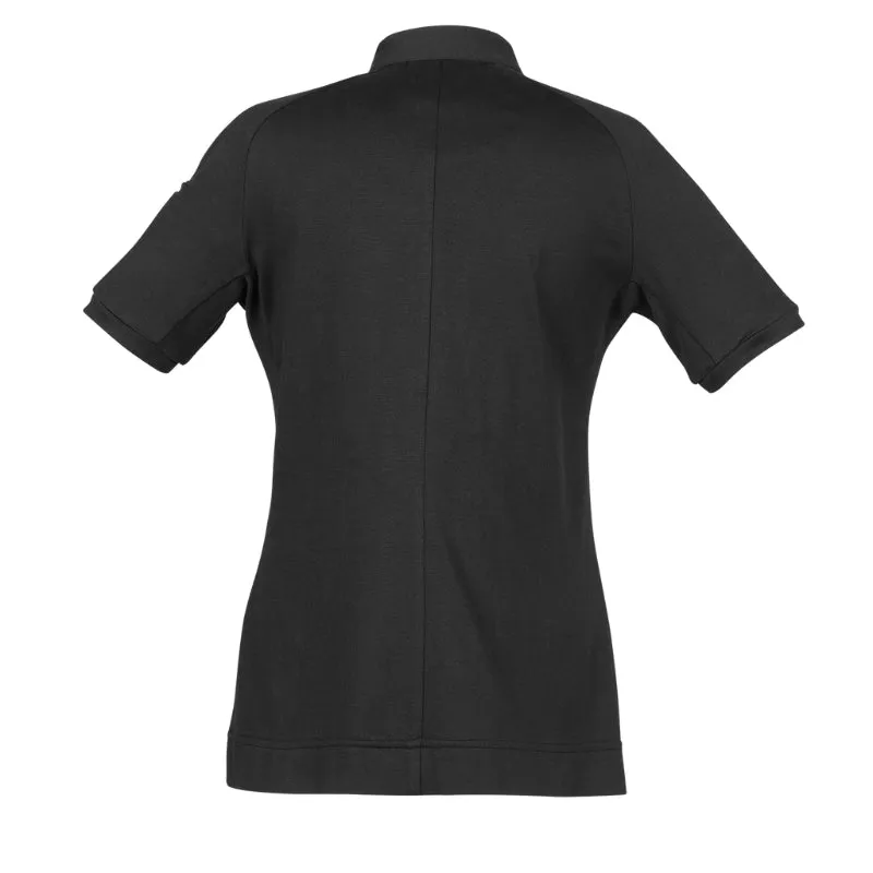 Black Women's Kitchen Coat with Mao Collar Gloria - Robur