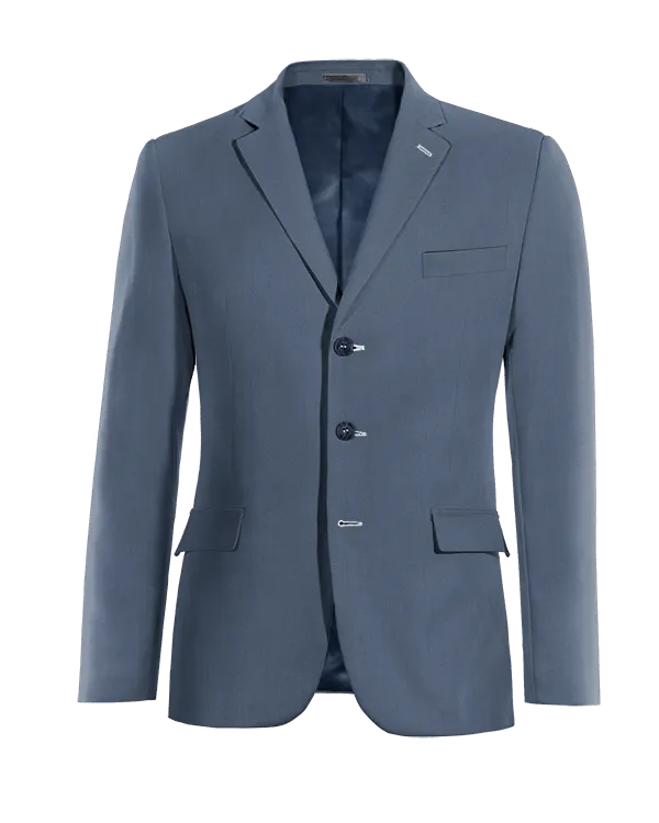  Blazer azul acero de entretiempo de 3 botones