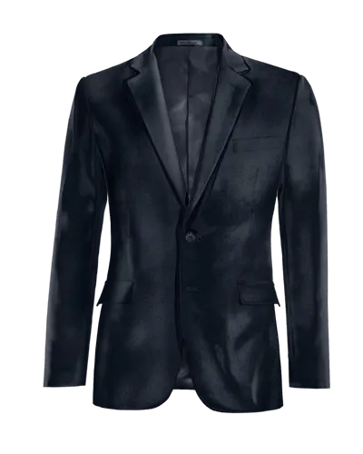  Blazer azul marino de terciopelo slim fit