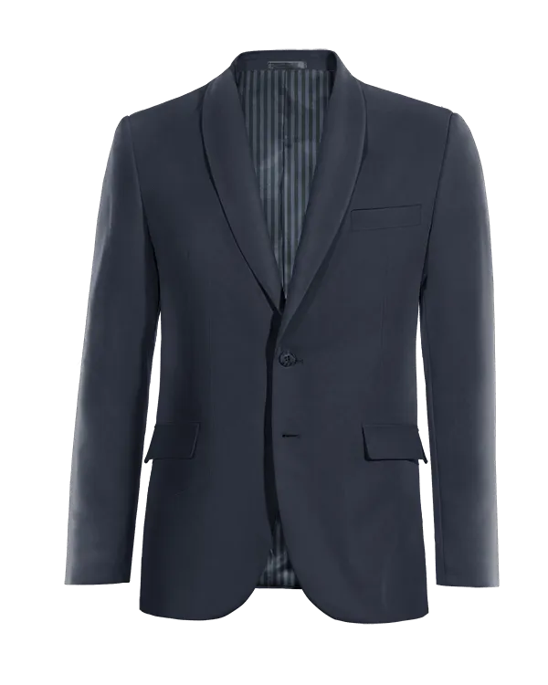  Blazer azul marino solapa redonda esencial