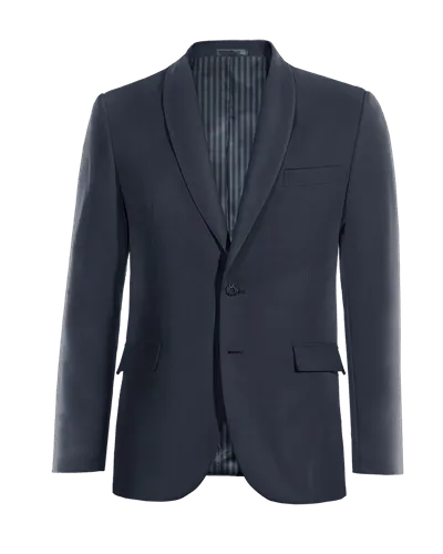  Blazer azul marino solapa redonda esencial