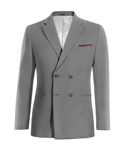  Blazer cruzada gris esencial con pañuelo