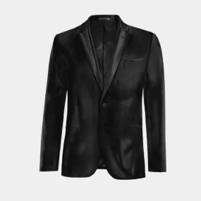  Blazer Esmoquin negro Ónix de terciopelo esencial