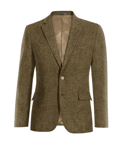  Blazer marrón de donegal tweed esencial