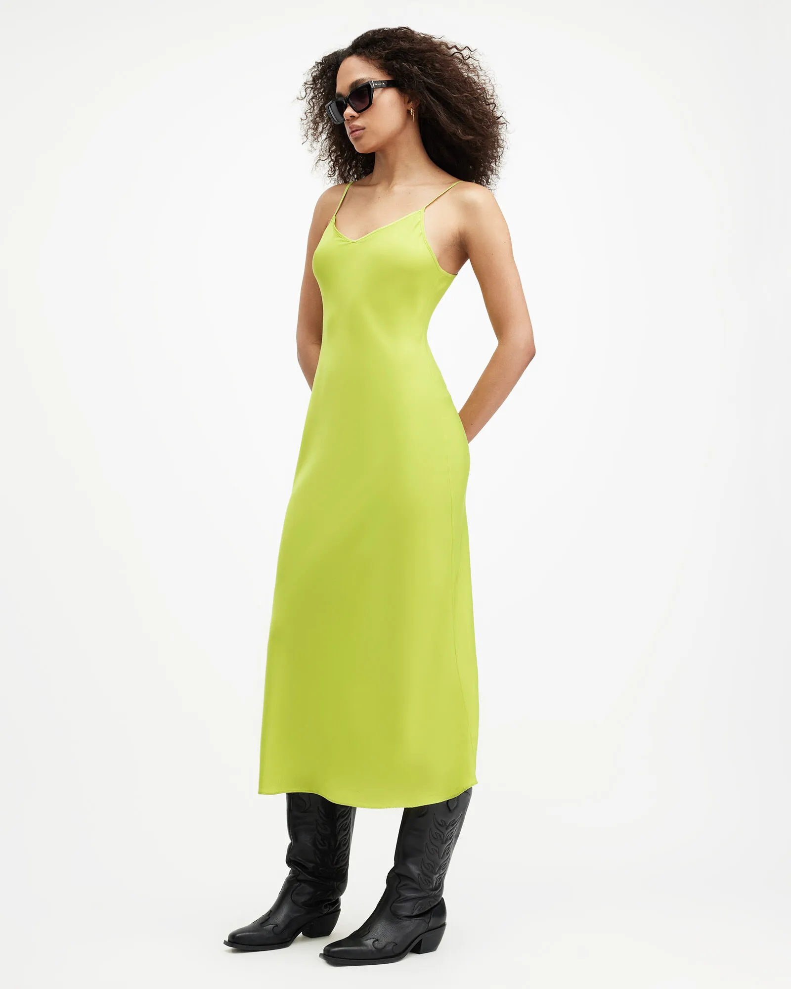 Bryony V-Neck Midi Slip Dress