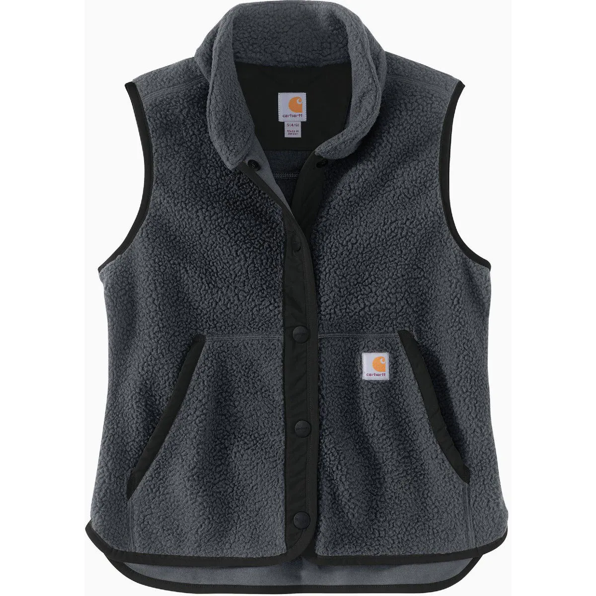 Carhartt Carhartt Women's 1X Regular Granite Heather Fleece Snap-Front Vest, Relaxed Fit