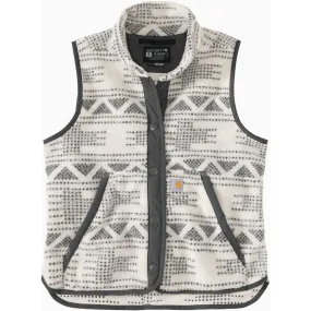 Carhartt Carhartt Women's 1X Regular Malt Geo Aztec Fleece Snap-Front Vest, Relaxed Fit