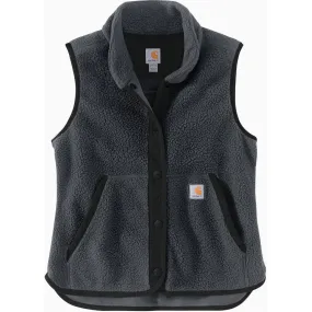 Carhartt Carhartt Women's 2X Regular Granite Heather Fleece Snap-Front Vest, Relaxed Fit