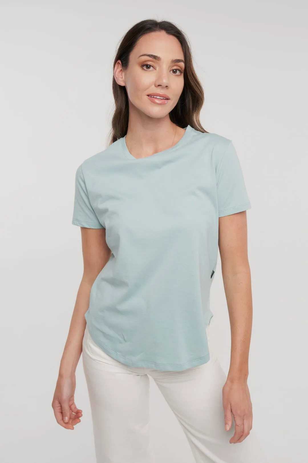 CASA AMUK - SADDLE HEM TEE - CLOUD BLUE