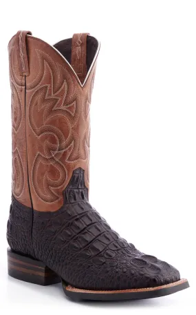 Cavender's Men's Intrepid Chocolate Hornback Alligator Print Wide Square Toe Cowboy Boot