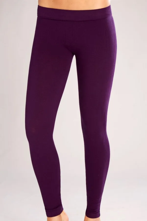 Classic Shapewear Twill Cotton Plum Leggings