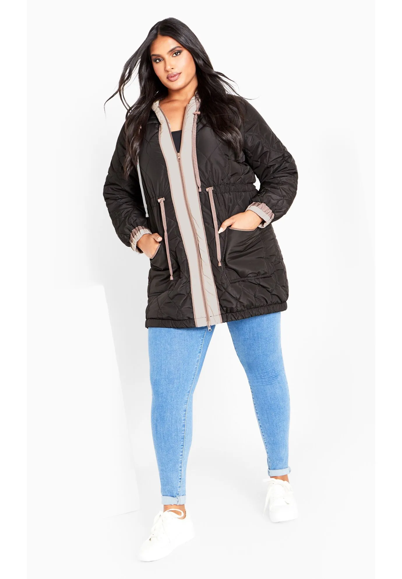 Clio Quilt Padded Hooded Neck Coat