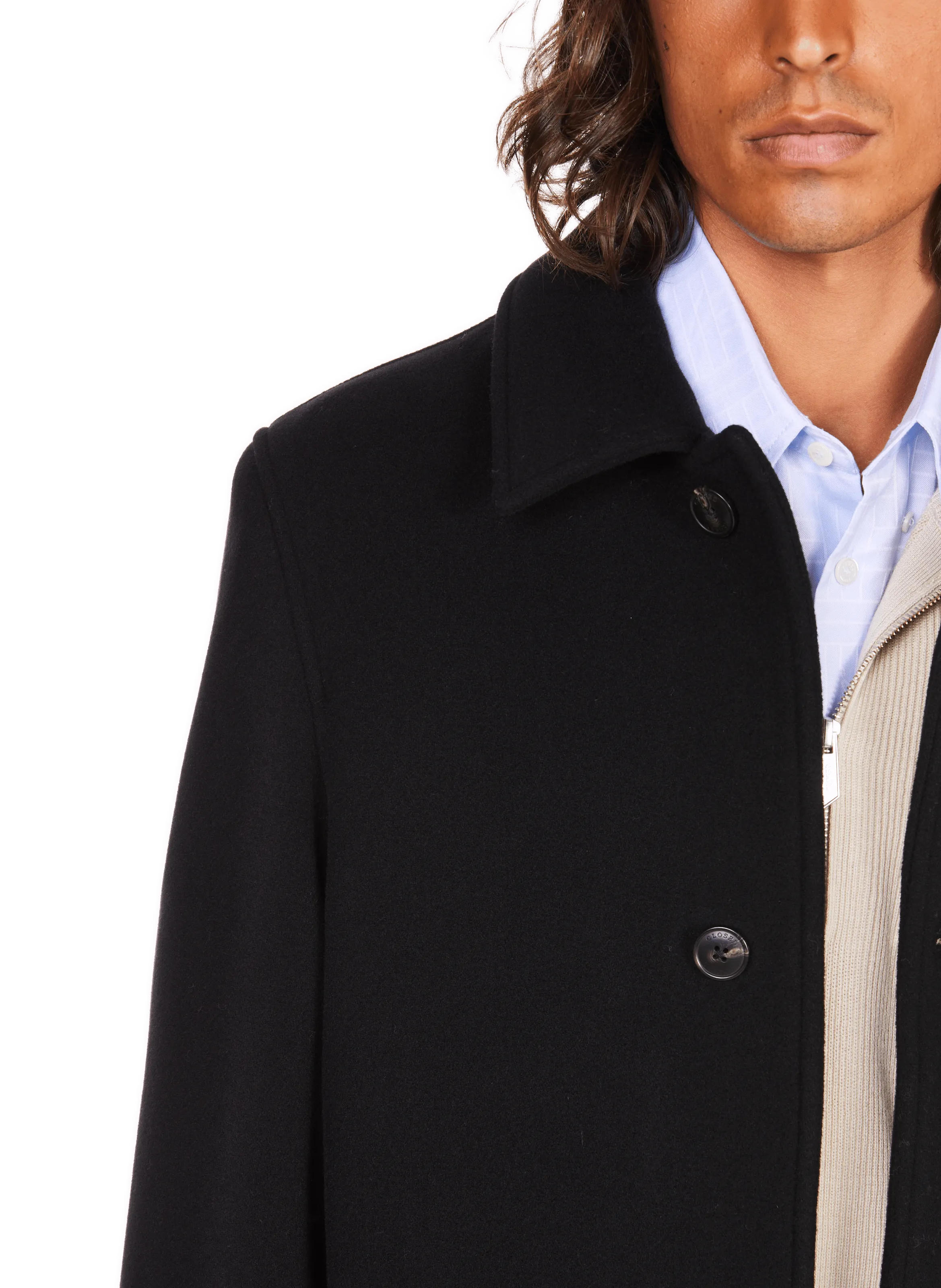 CLOSED  Solid coat - Black