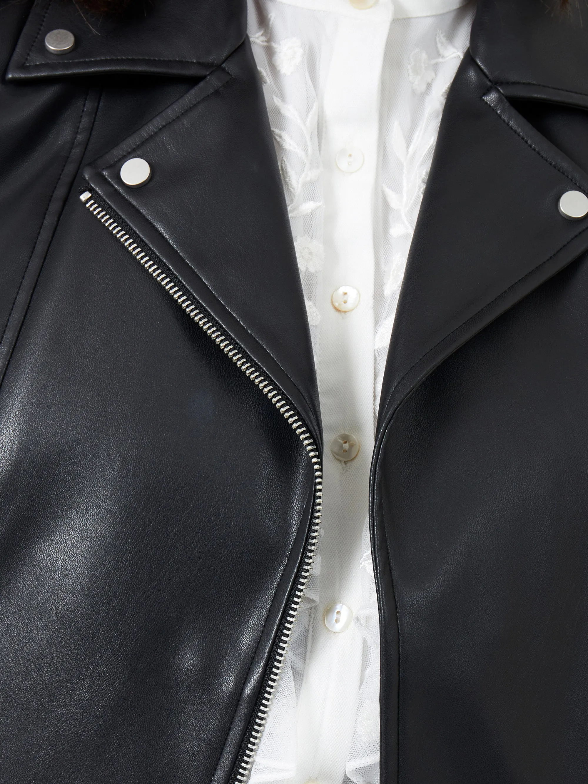 Etta PU Faux Leather Biker Jacket