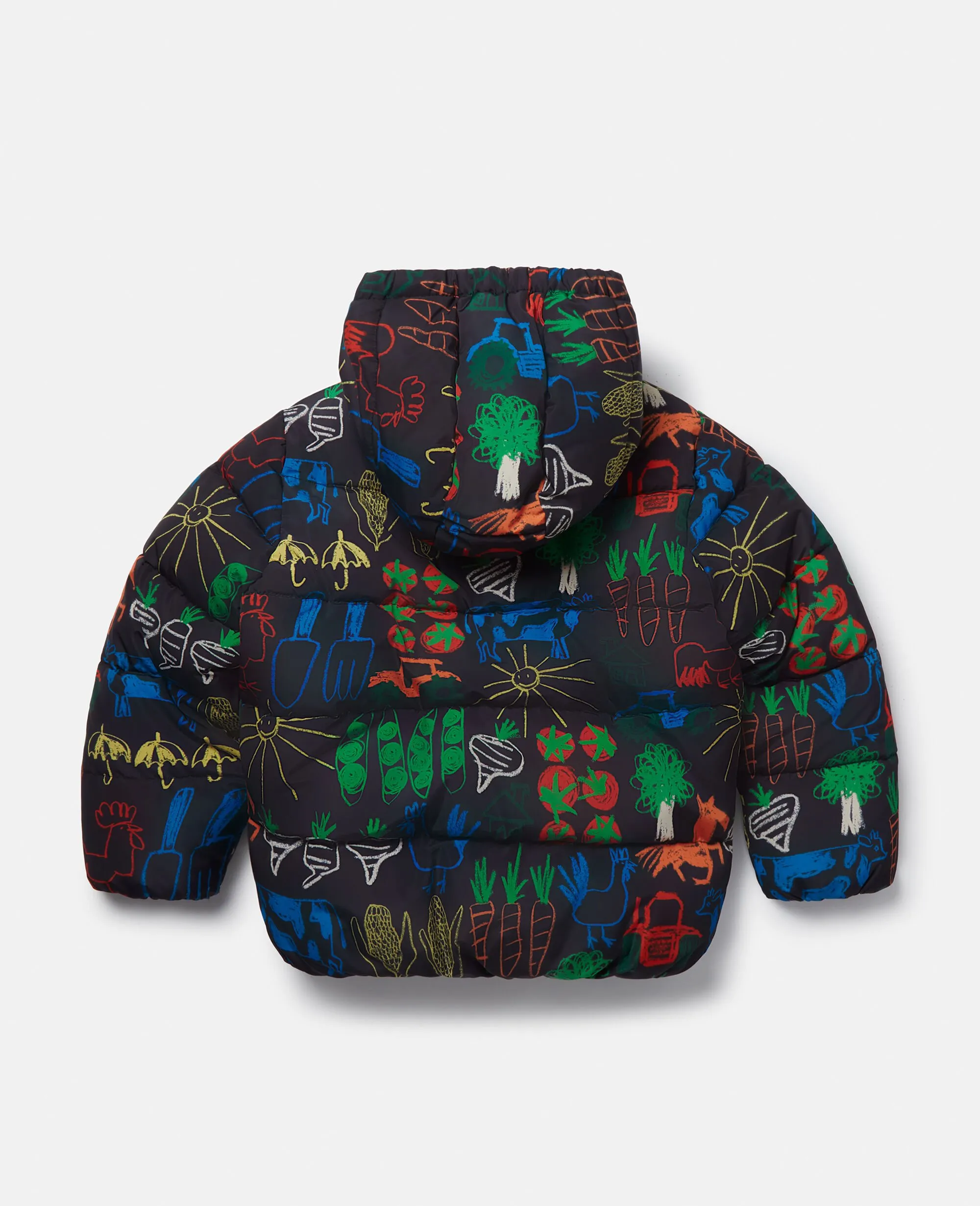 Farmyard Print Hooded Puffer Coat 