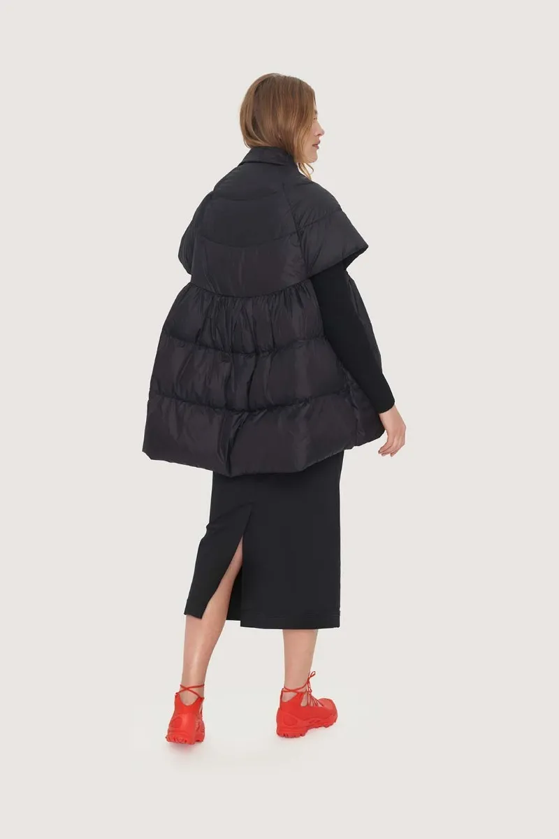 Feather down cape coat