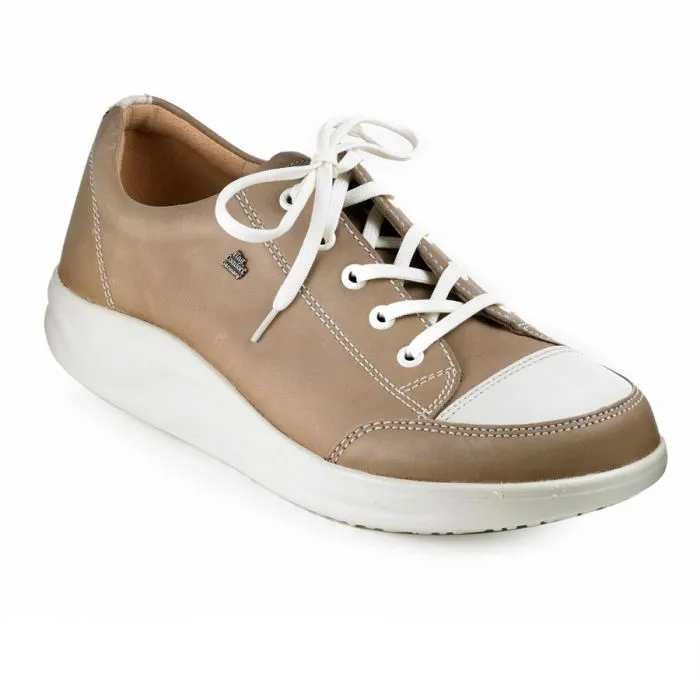 Finn Comfort Ikebukuro Leather Lace Rockerbottom Sneaker- Taupe/ Jasmin Leather