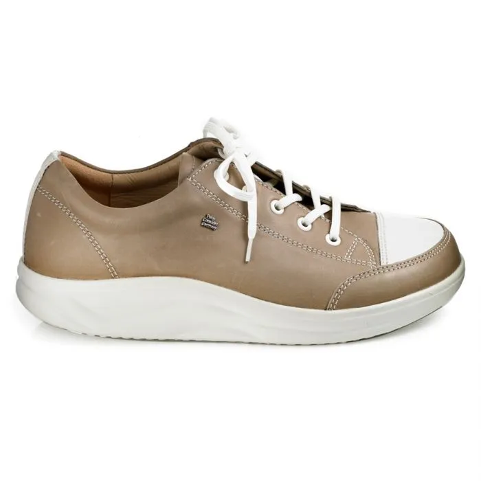 Finn Comfort Ikebukuro Leather Lace Rockerbottom Sneaker- Taupe/ Jasmin Leather