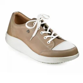 Finn Comfort Ikebukuro Leather Lace Rockerbottom Sneaker- Taupe/ Jasmin Leather