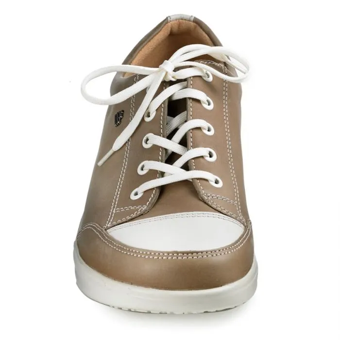 Finn Comfort Ikebukuro Leather Lace Rockerbottom Sneaker- Taupe/ Jasmin Leather