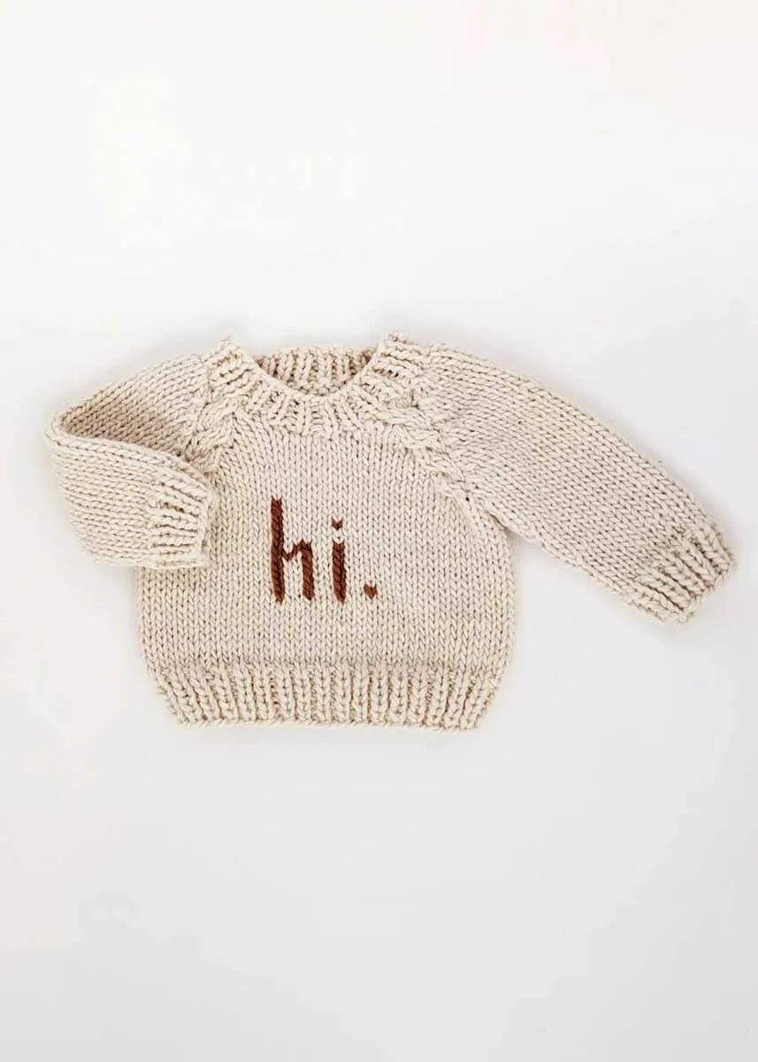 Hi. Crew Neck Sweater - Pecan