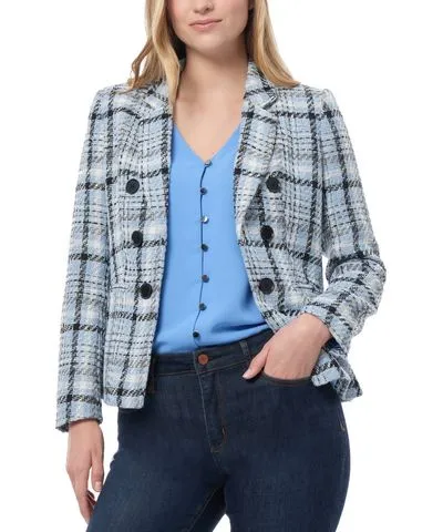 Jones New York Petite Plaid Open-Front Blazer