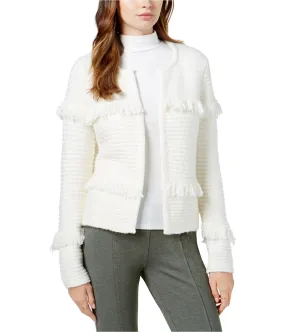 Kensie Womens Fringed Cardigan Sweater