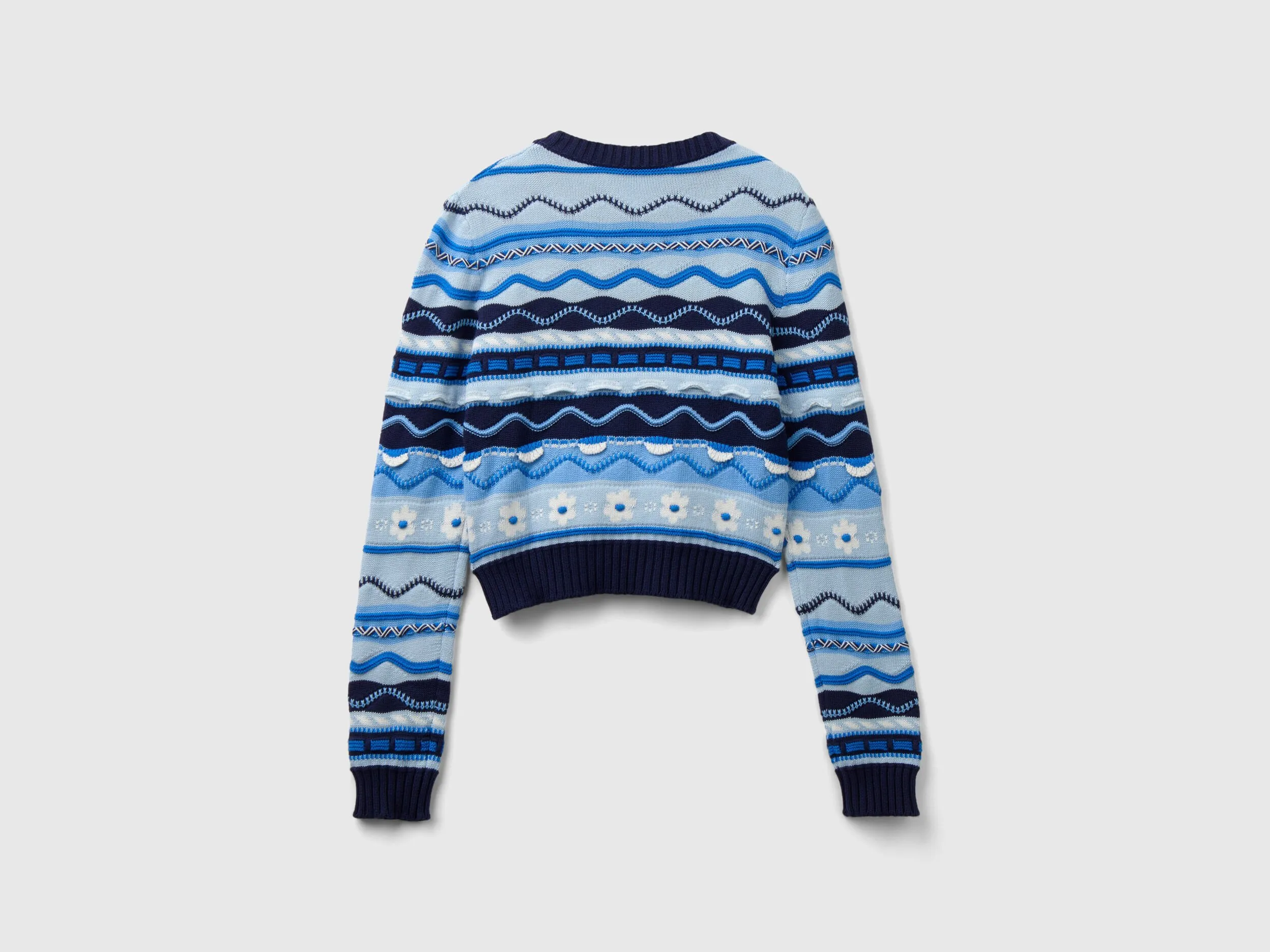 Knit 100% cotton sweater - Multi-color | Benetton