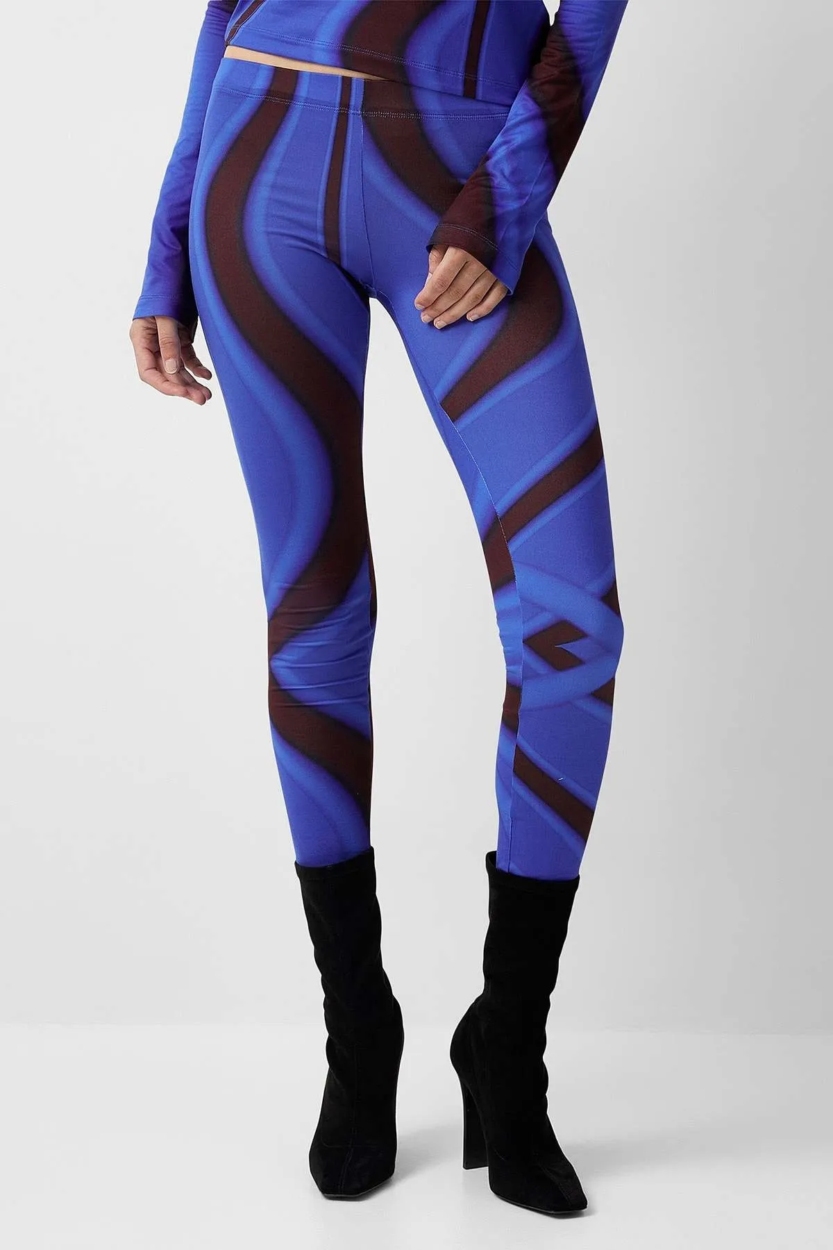 Leggings - Blue Wavy Print