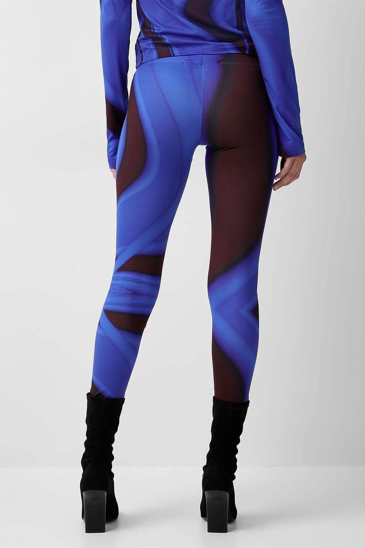 Leggings - Blue Wavy Print