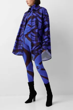 Leggings - Blue Wavy Print