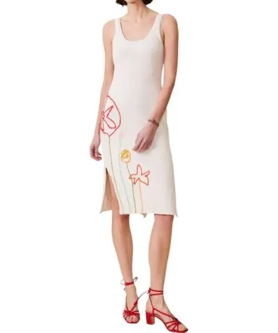 Lingua Franca Jane Street Garden Dress In Salt