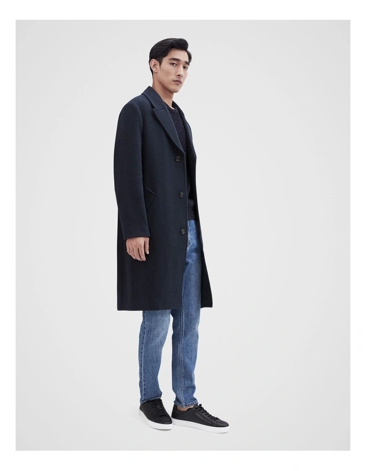 Longline Coat in Navy