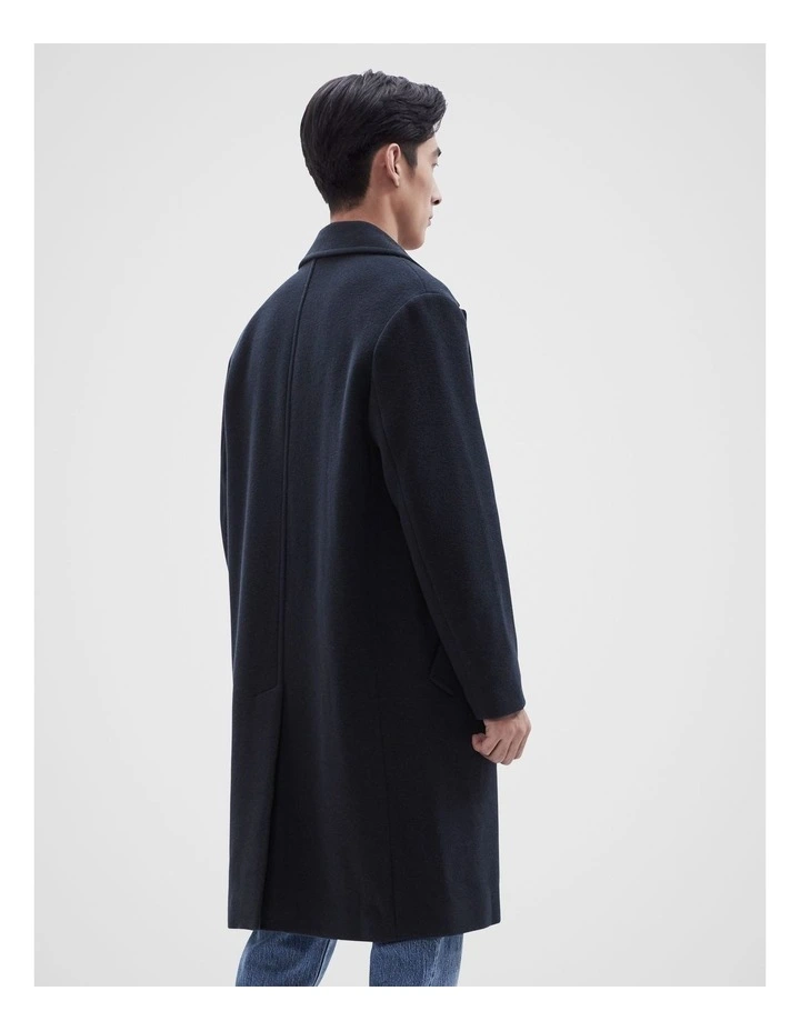 Longline Coat in Navy