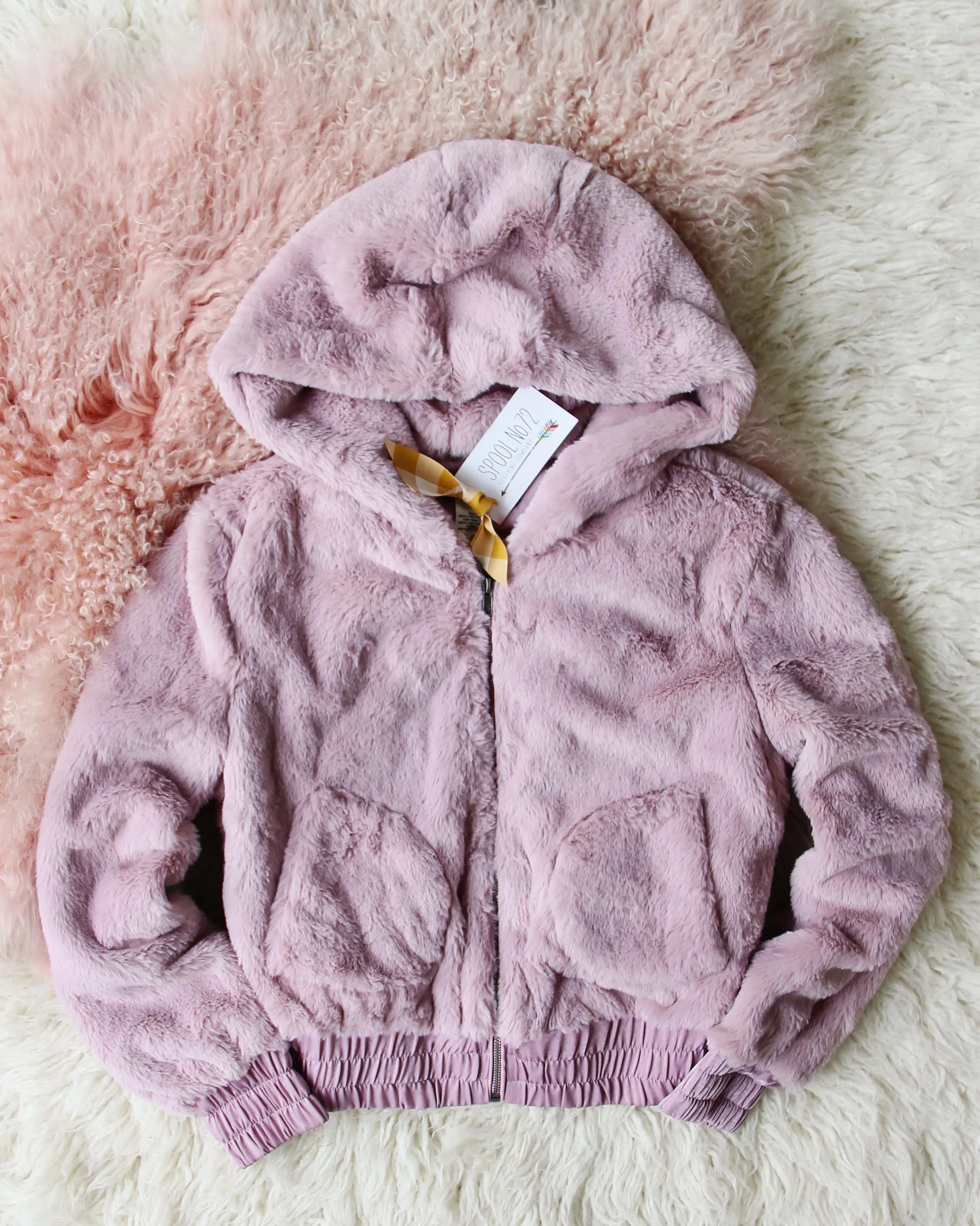 Mauve coat with frosted finish