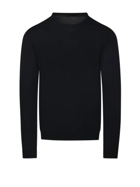 MEN ROBERTO COLLINA BLACK MERINOS WOOL SWEATER