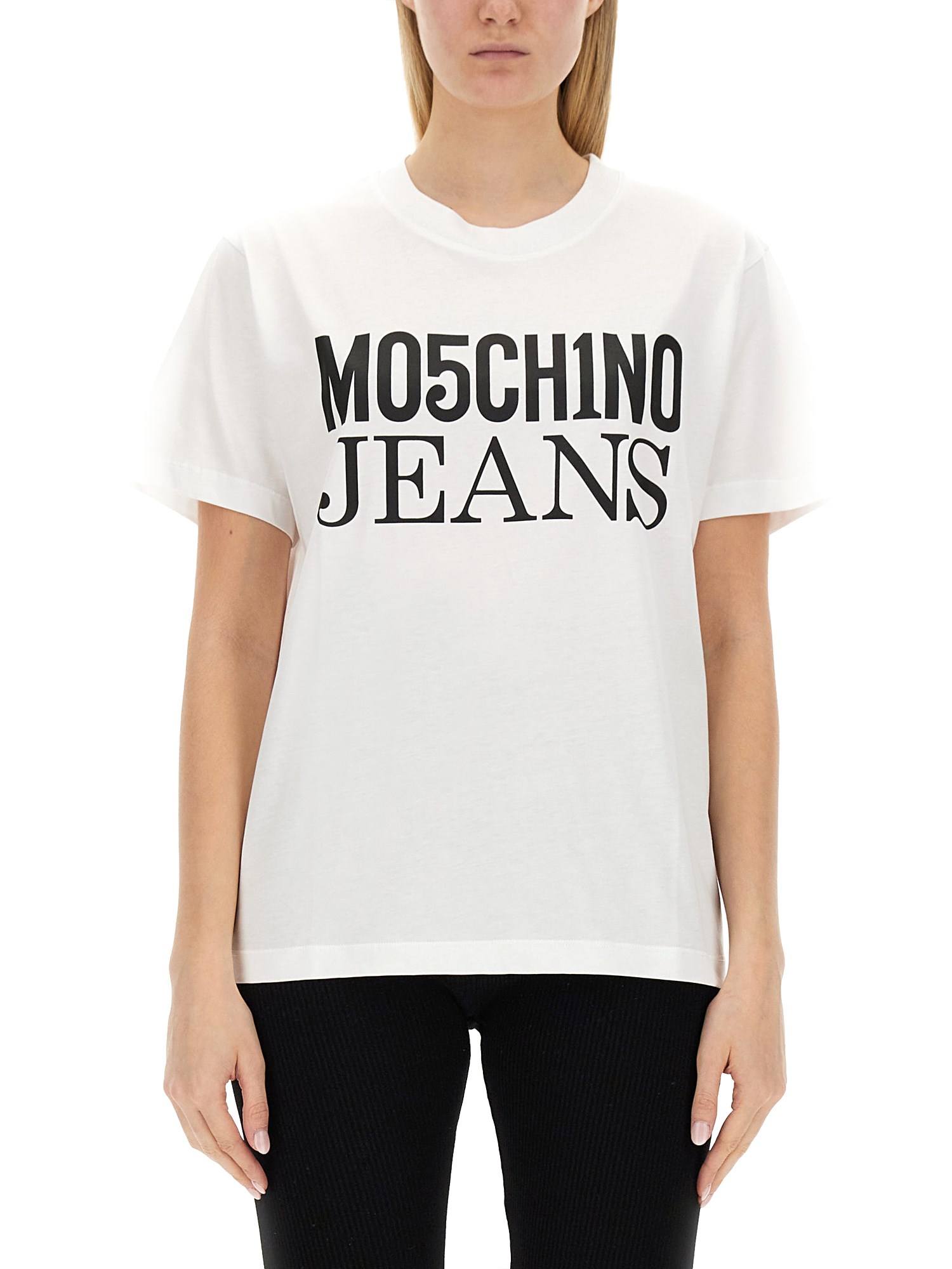 MOSCHINO JEANS    COTTON T-SHIRT WITH LOGO