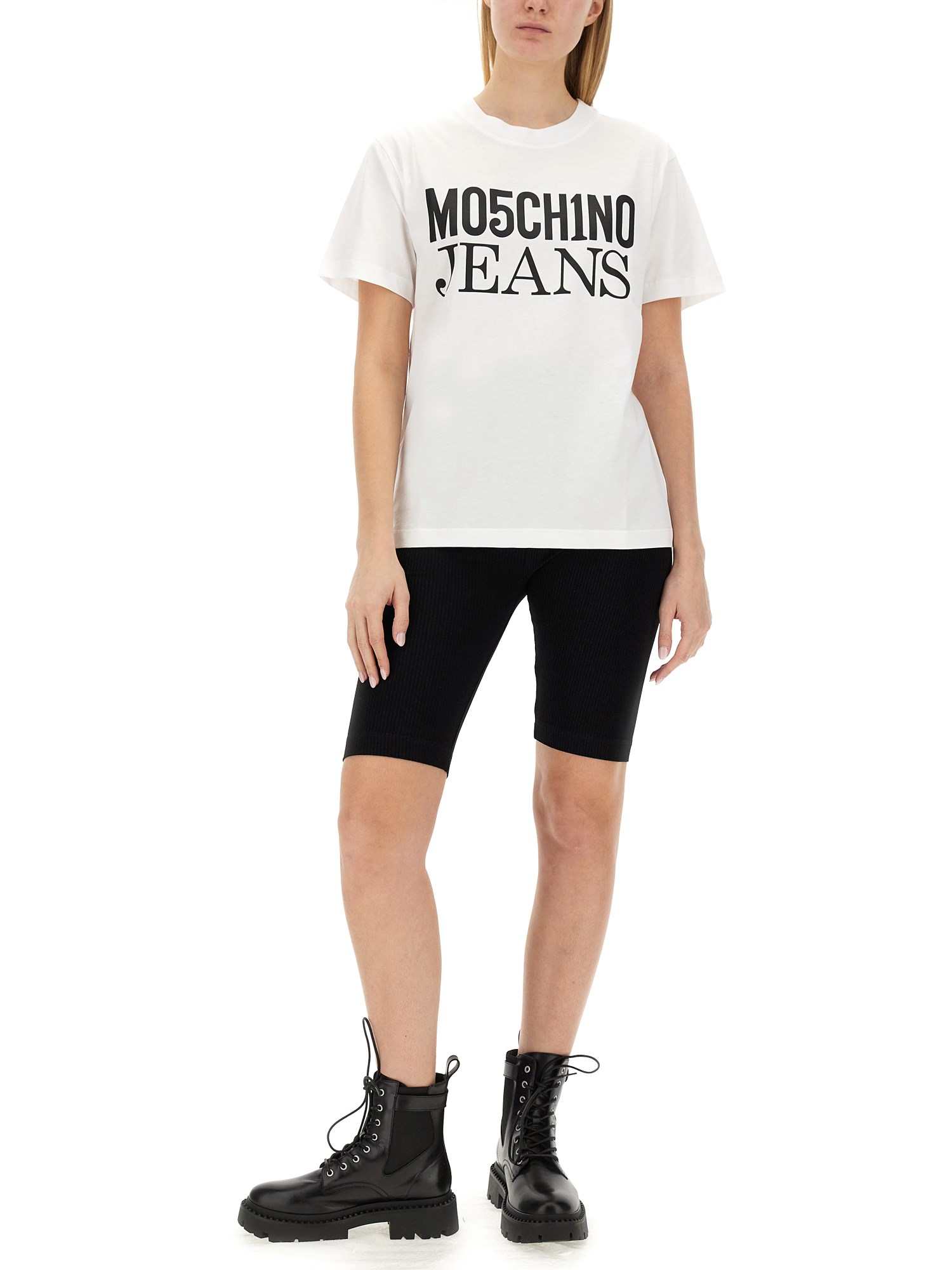 MOSCHINO JEANS    COTTON T-SHIRT WITH LOGO