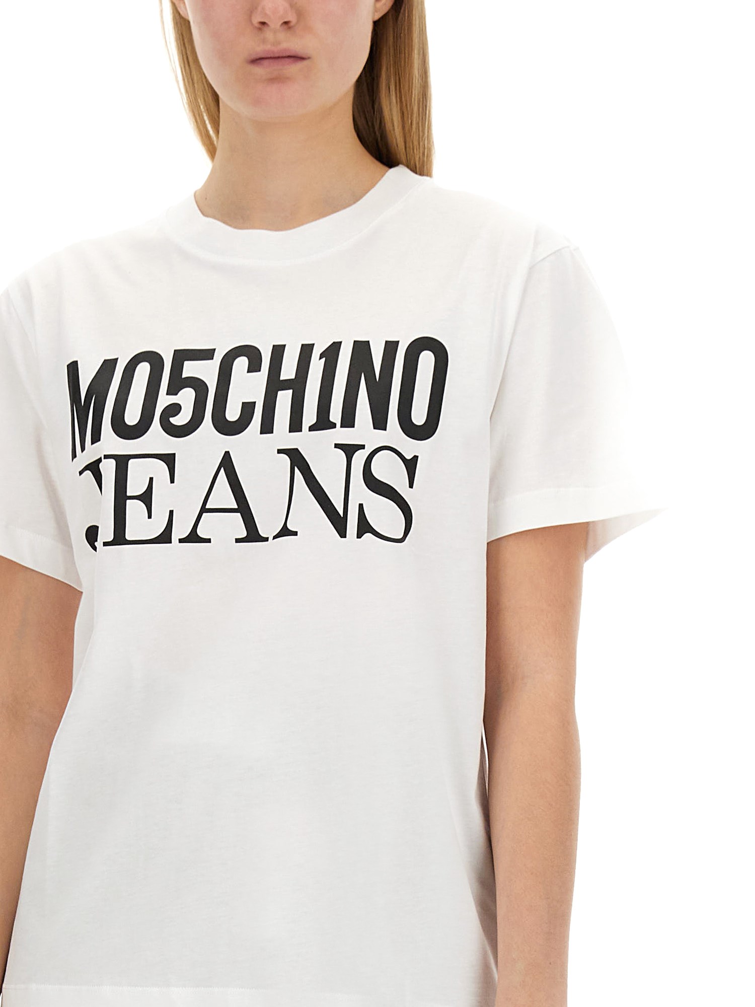 MOSCHINO JEANS    COTTON T-SHIRT WITH LOGO