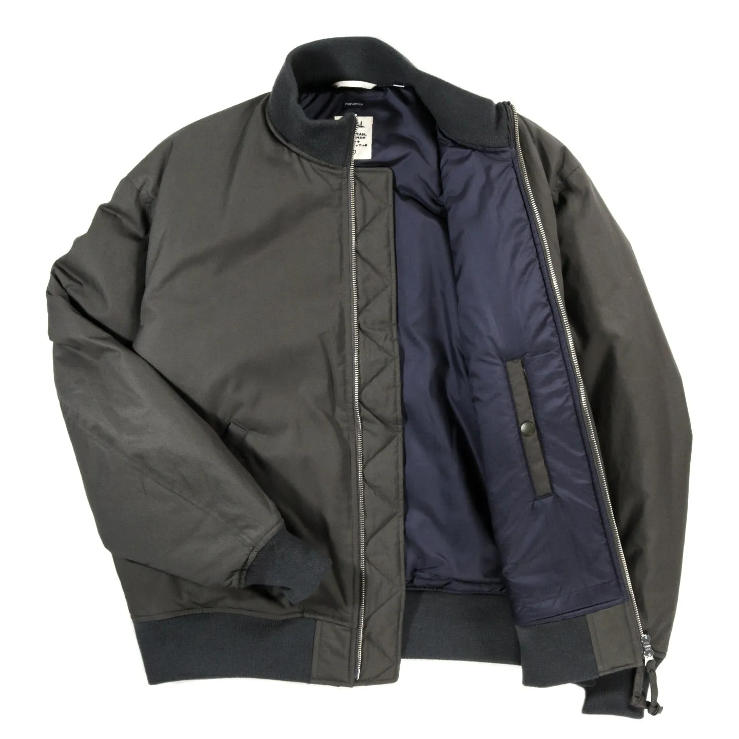 NANAMICA INSULATION VARSITY JACKET MOSS GREEN