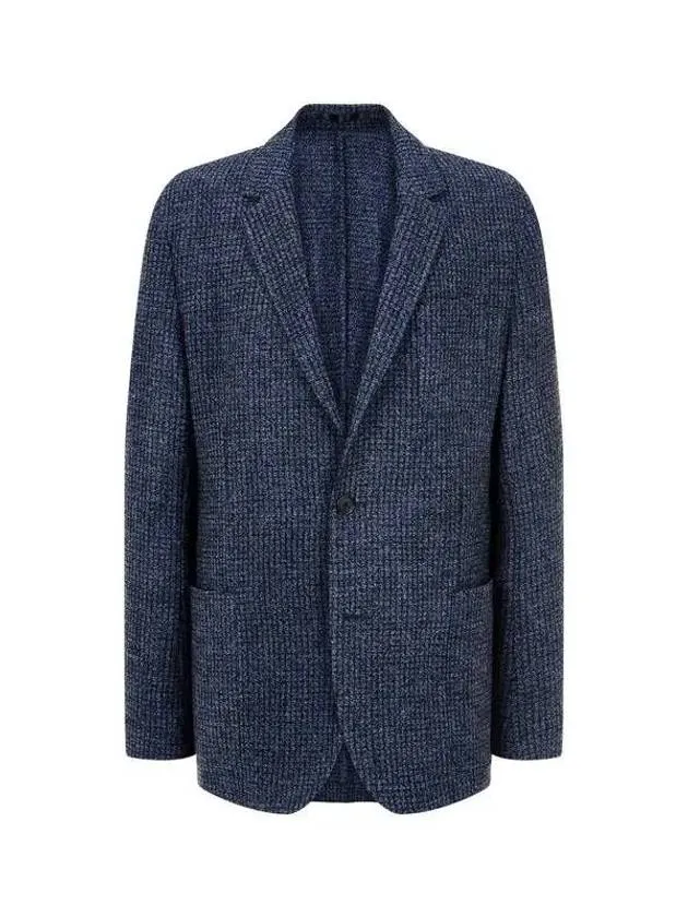 Overseas station season big chance 8 18 no cheat single tweed jacket light navy 270607