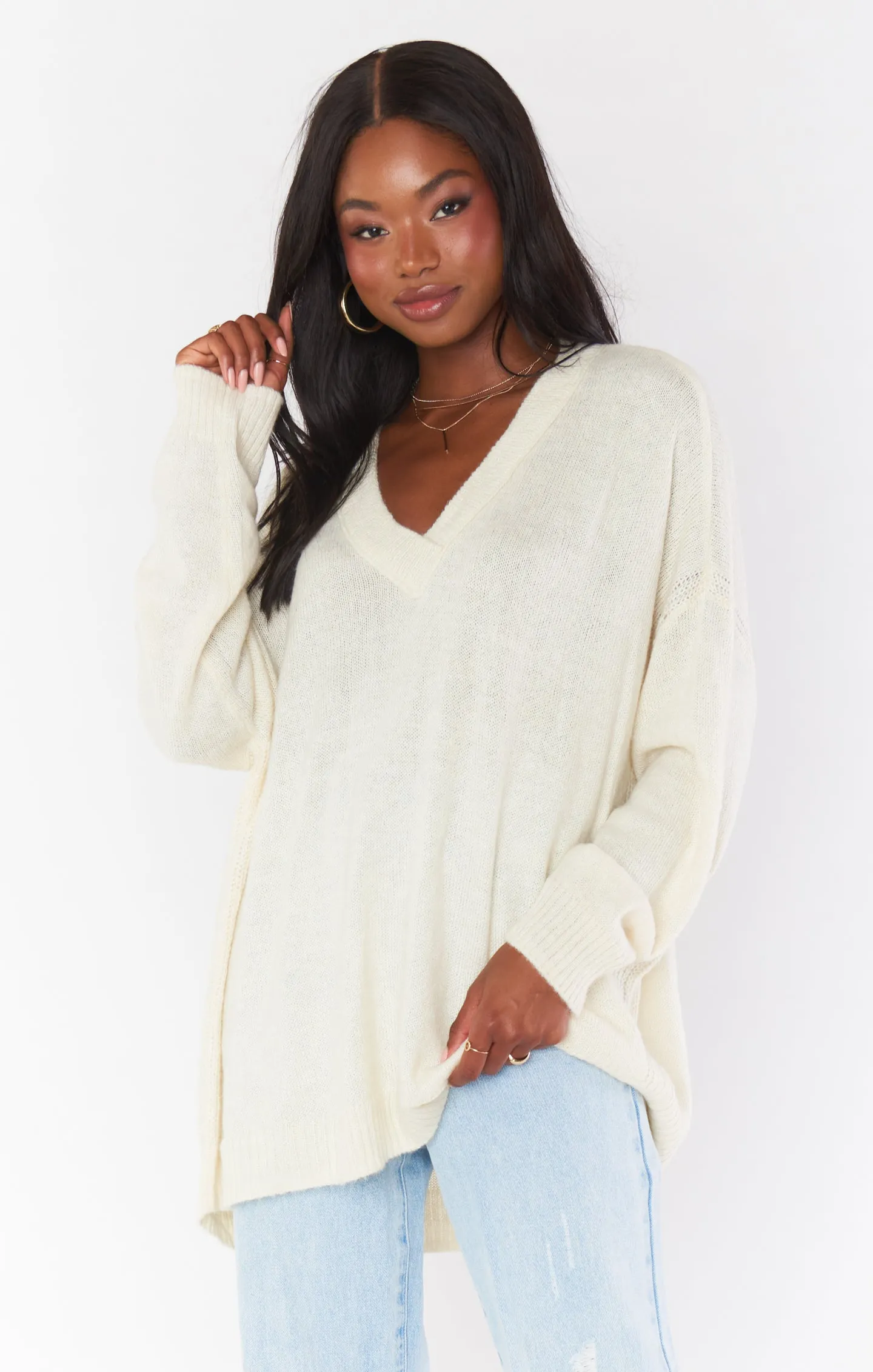 Ozzy Oversized Sweater ~ Cream Knit